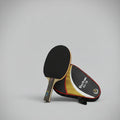 Table tennis paddle with brand name on a gray background
