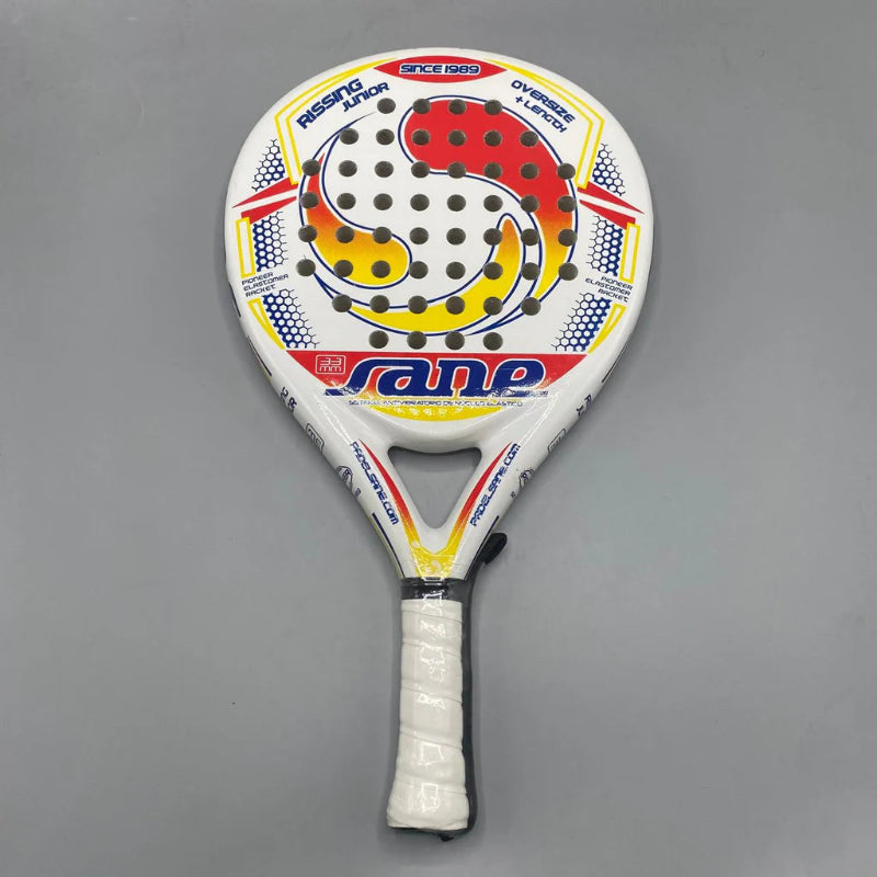 Paddle with colorful design and 'Rane' branding on a gray background