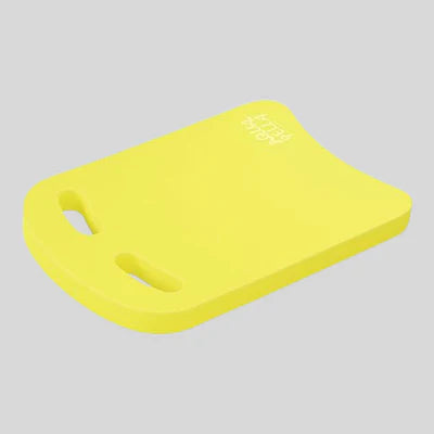Yellow foam block with a brand logo on a gray background