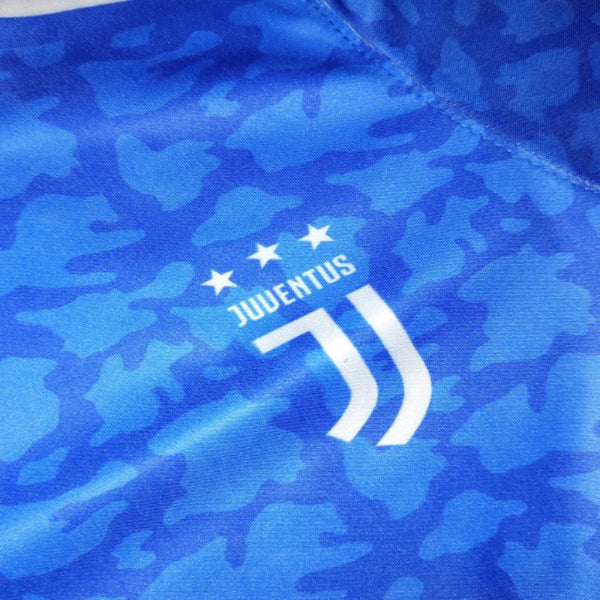Blue camouflage pattern with Juventus logo